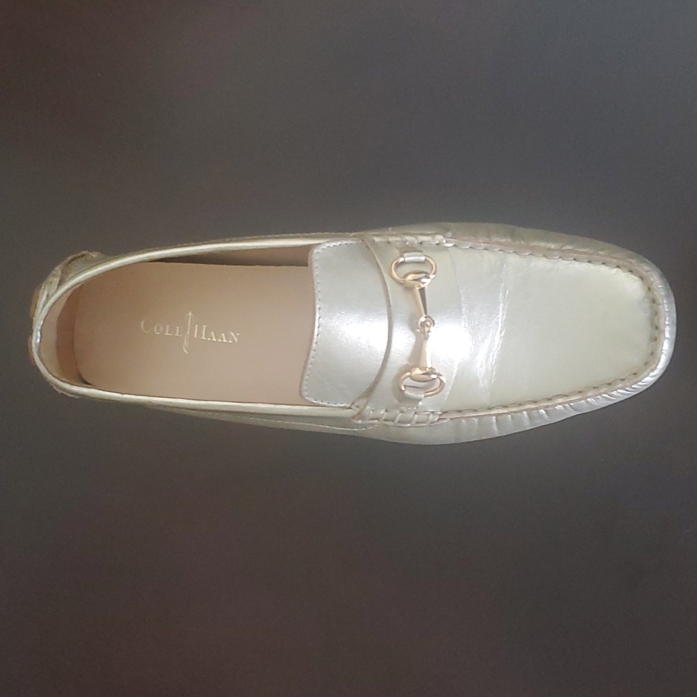 Gold leather Cole Haan loafer 9.5
